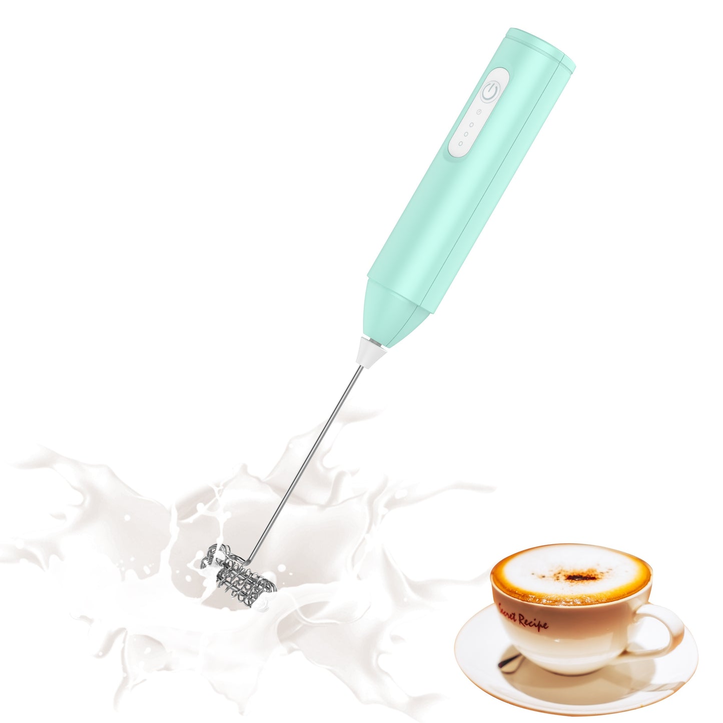 Portable Milk Frother – USB Rechargeable, 3-Speed Handheld Coffee Mixer