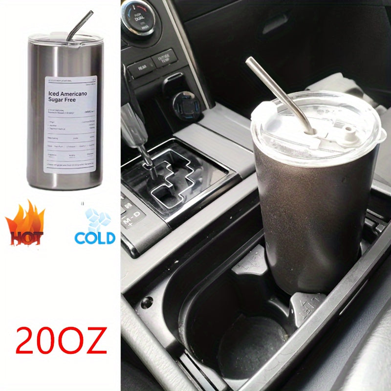 Stainless Steel Thermos Cup | Leak-Proof Insulated Coffee Mug with Straw