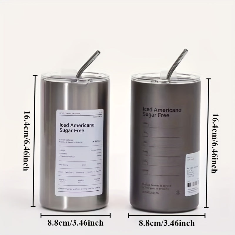 Stainless Steel Thermos Cup | Leak-Proof Insulated Coffee Mug with Straw