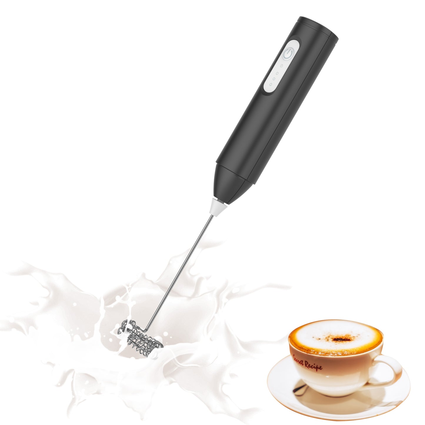 Portable Milk Frother – USB Rechargeable, 3-Speed Handheld Coffee Mixer