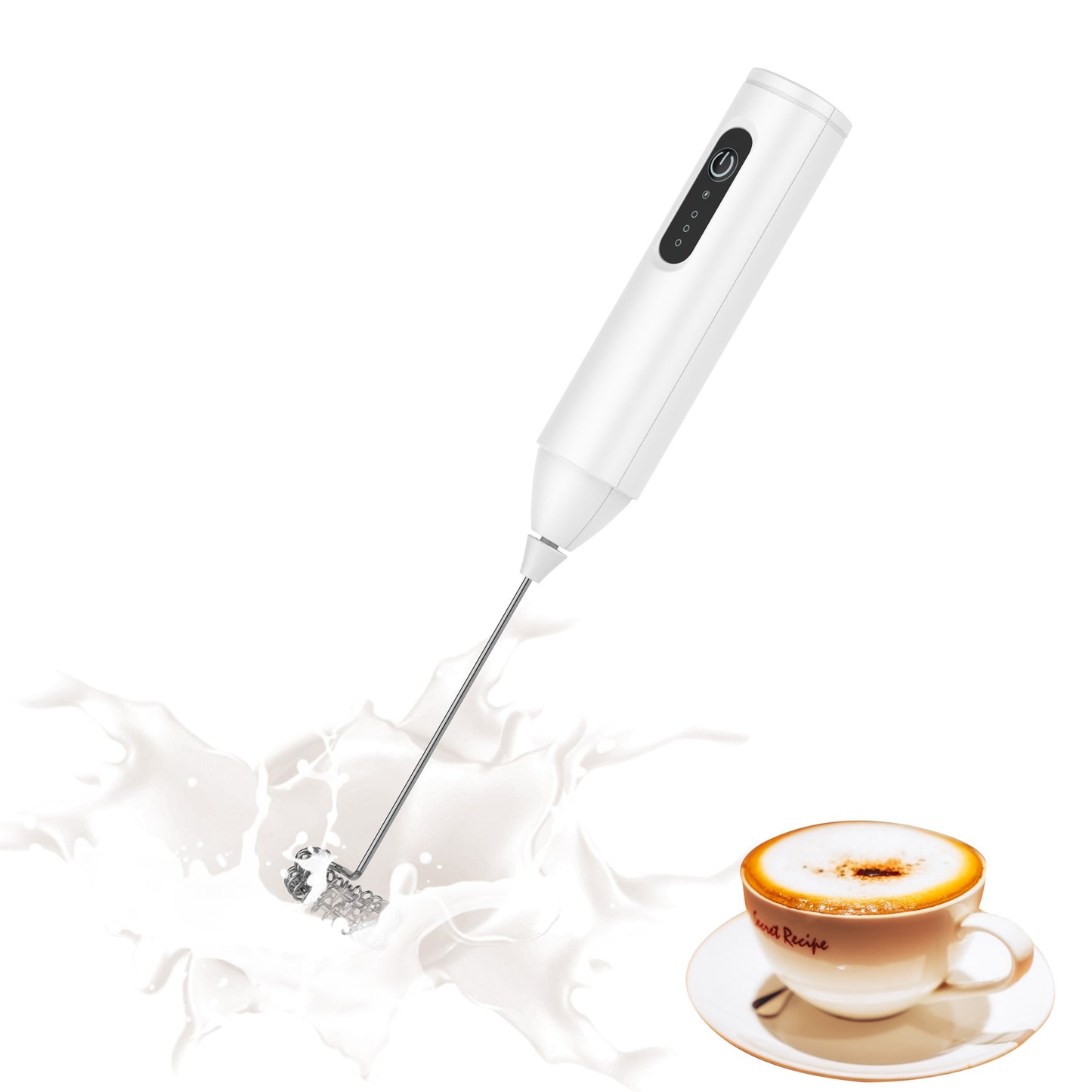 Portable Milk Frother – USB Rechargeable, 3-Speed Handheld Coffee Mixer